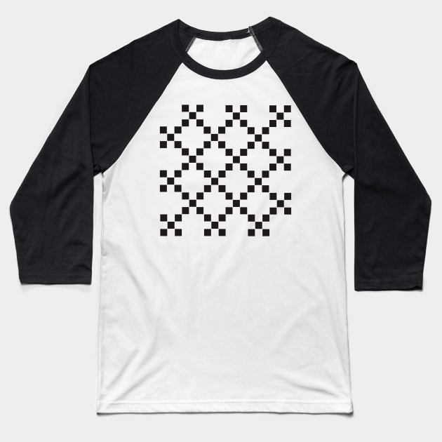 Checkered Squares Baseball T-Shirt by Sash8140